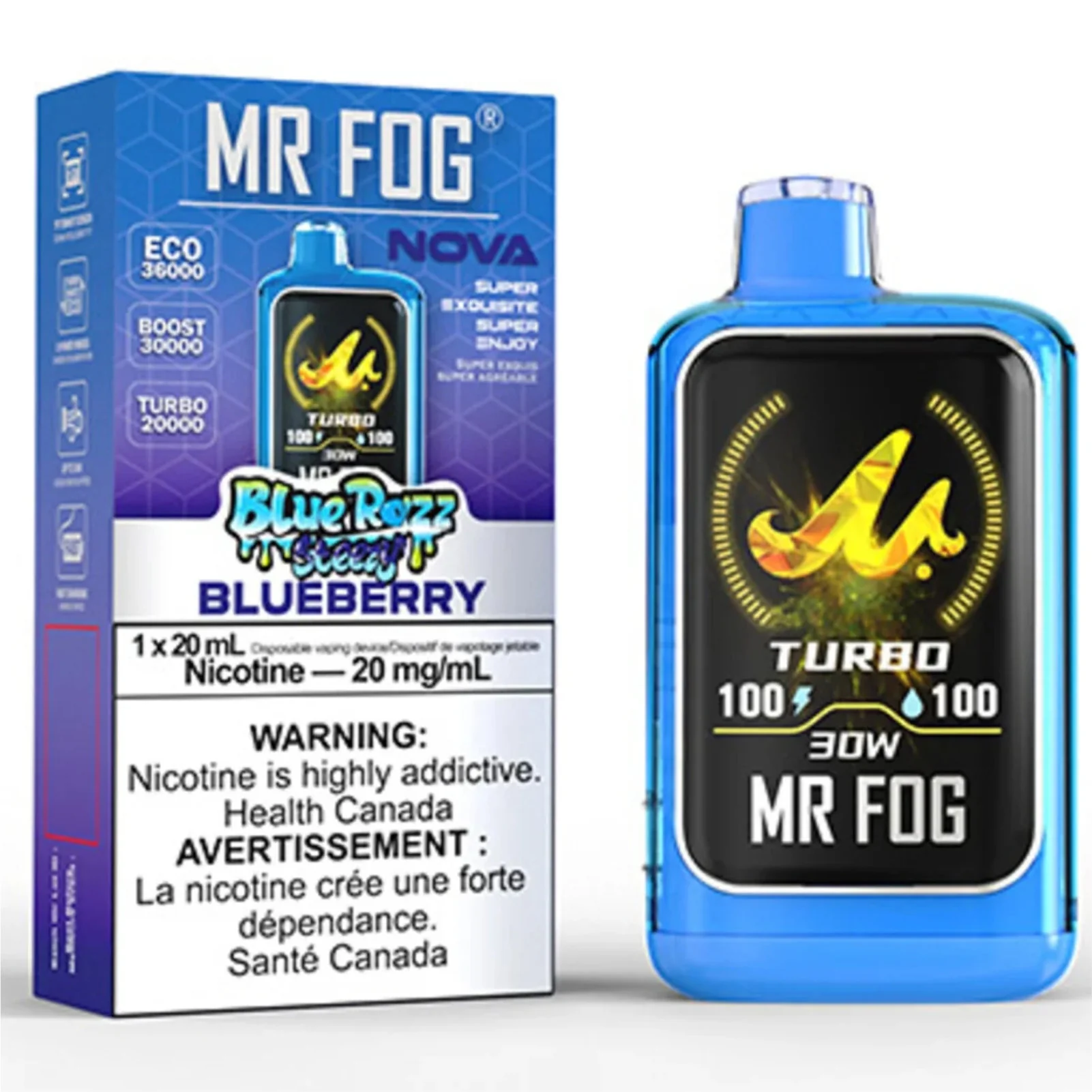 Blueberry Mr Fog Nova Steezy Edition 36,000 Puffs Disposable Vape