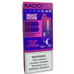 Chilled Blue Raspberry Hexa X Kado Bar Disposable Vape – 20k puffs