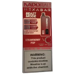 Strawberry Pop Hexa X Kado Bar Disposable Vape – 20k puffs