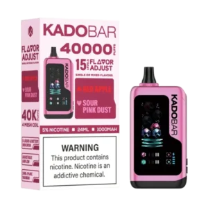 Red Apple + Sour Pink Dust Kado Bar Flavor Adjust 40k Disposable Vape