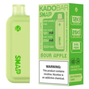 Sour Apple Kado Bar Snap Disposable Pod 25k Puffs (Addon Battery Not Included)