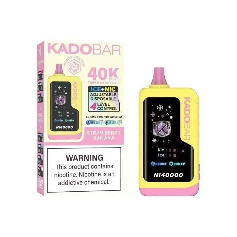 Strawberry Banana Kado Bar NI40K Ice+Nic Control Disposable Vape